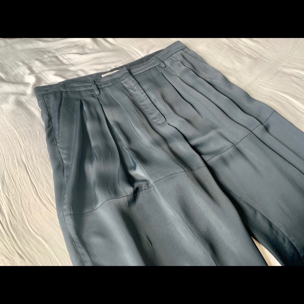 Prada Chic Pleated Midnight Navy/BlackishTrousers